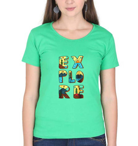 Explore Travel Adventure T-Shirt for Women-Flag Green-Ektarfa.online