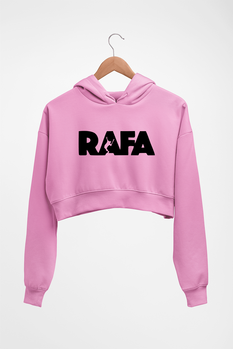 Rafael Nadal (RAFA) Crop HOODIE FOR WOMEN-Light Baby Pink-Ektarfa.online