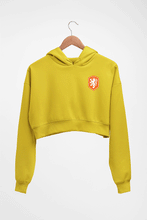 Load image into Gallery viewer, Netherlands Football Crop HOODIE FOR WOMEN-Mustard Yellow-Ektarfa.online
