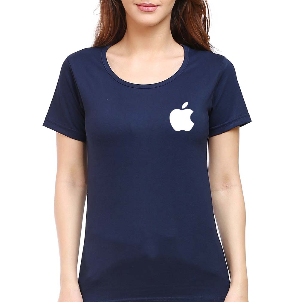Apple T-Shirt for Women-Navy Blue-Ektarfa.online
