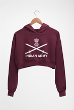 Load image into Gallery viewer, Indian Army Crop HOODIE FOR WOMEN-Maroon-Ektarfa.online
