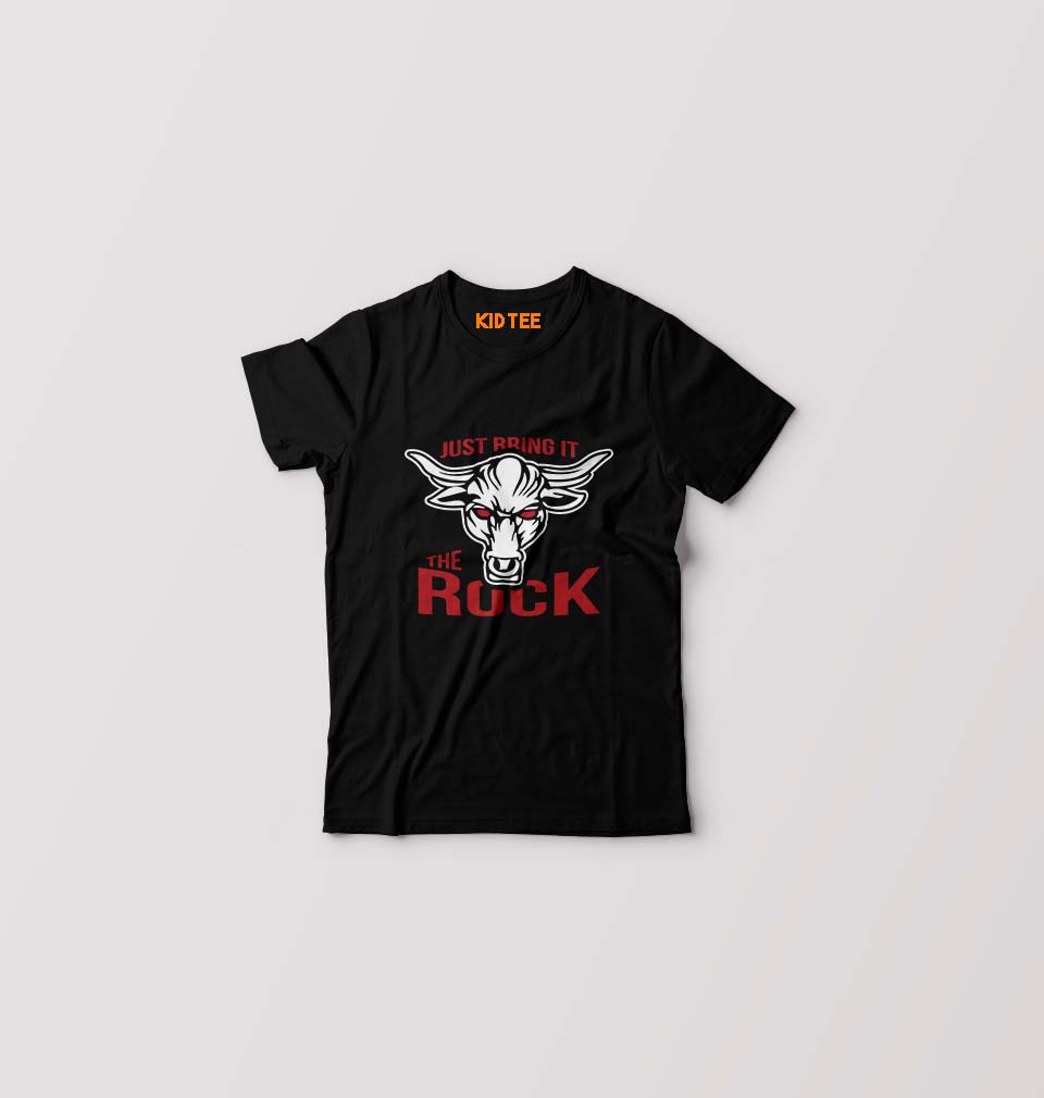The Rock Kids T-Shirt for Boy/Girl-Black-Ektarfa.online