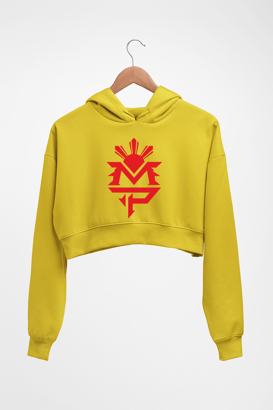 MP Manny Paquiao Pacman Crop HOODIE FOR WOMEN-Mustard Yellow-Ektarfa.online