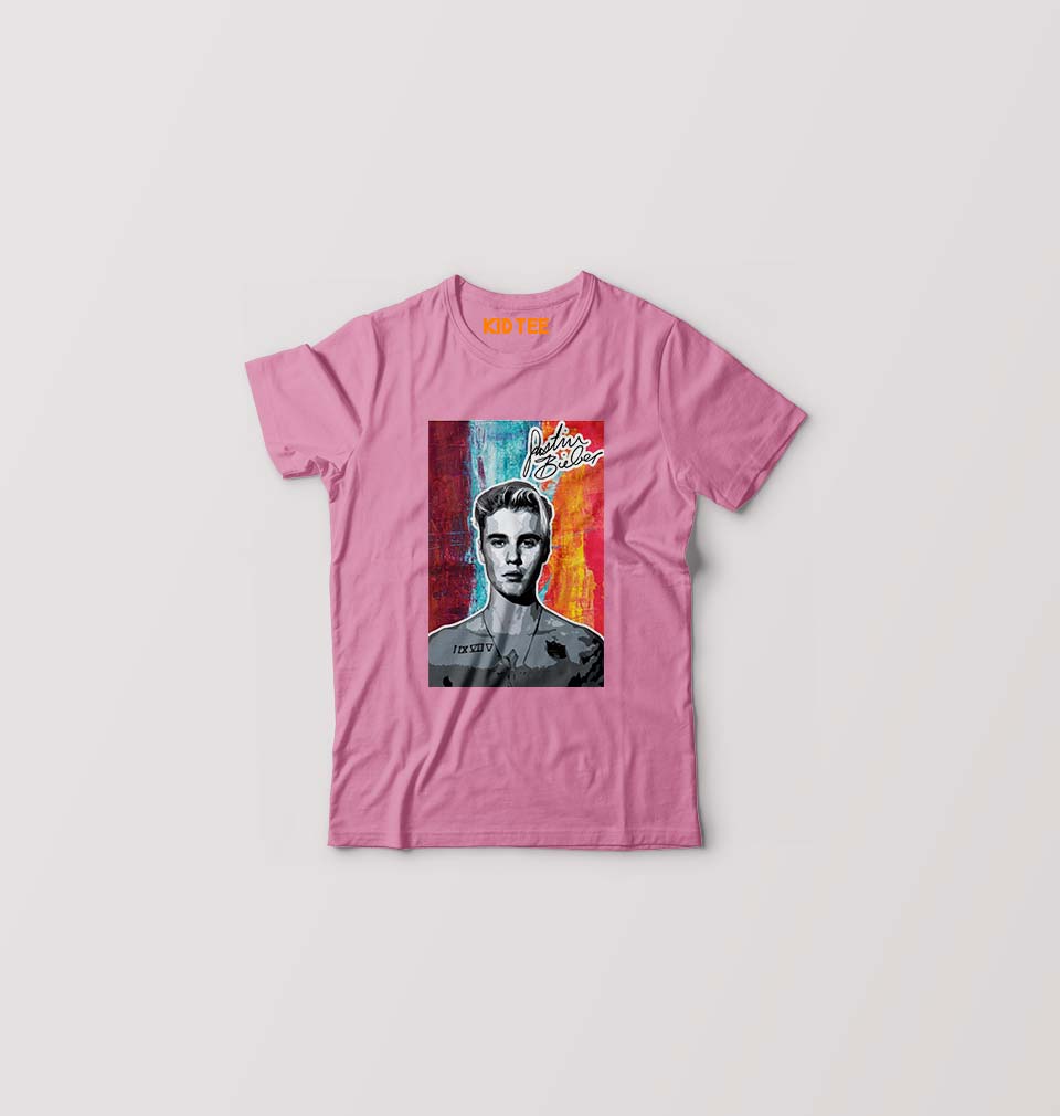 Justin Bieber Kids T-Shirt for Boy/Girl-Pink-Ektarfa.online