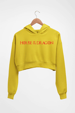 Load image into Gallery viewer, House of the Dragon Crop HOODIE FOR WOMEN-Mustard Yellow-Ektarfa.online
