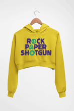 Load image into Gallery viewer, Rock Paper Shotgun Crop HOODIE FOR WOMEN-Mustard Yellow-Ektarfa.online
