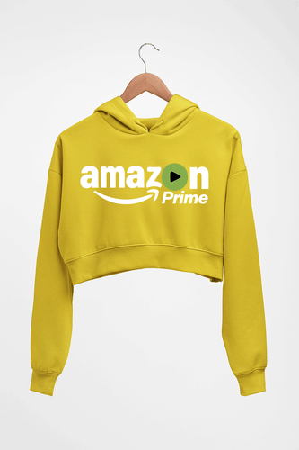 Amazon Prime Crop HOODIE FOR WOMEN-Mustard Yellow-Ektarfa.online