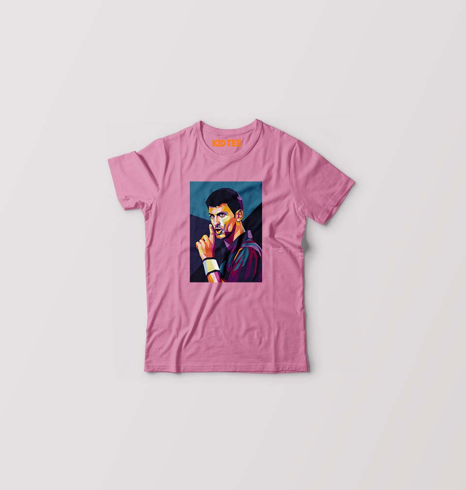 Novak Djokovic Tennis Kids T-Shirt for Boy/Girl-Pink-Ektarfa.online