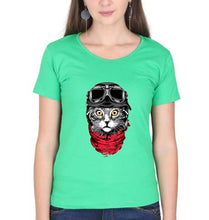 Load image into Gallery viewer, Cat T-Shirt for Women-Flag Green-Ektarfa.online
