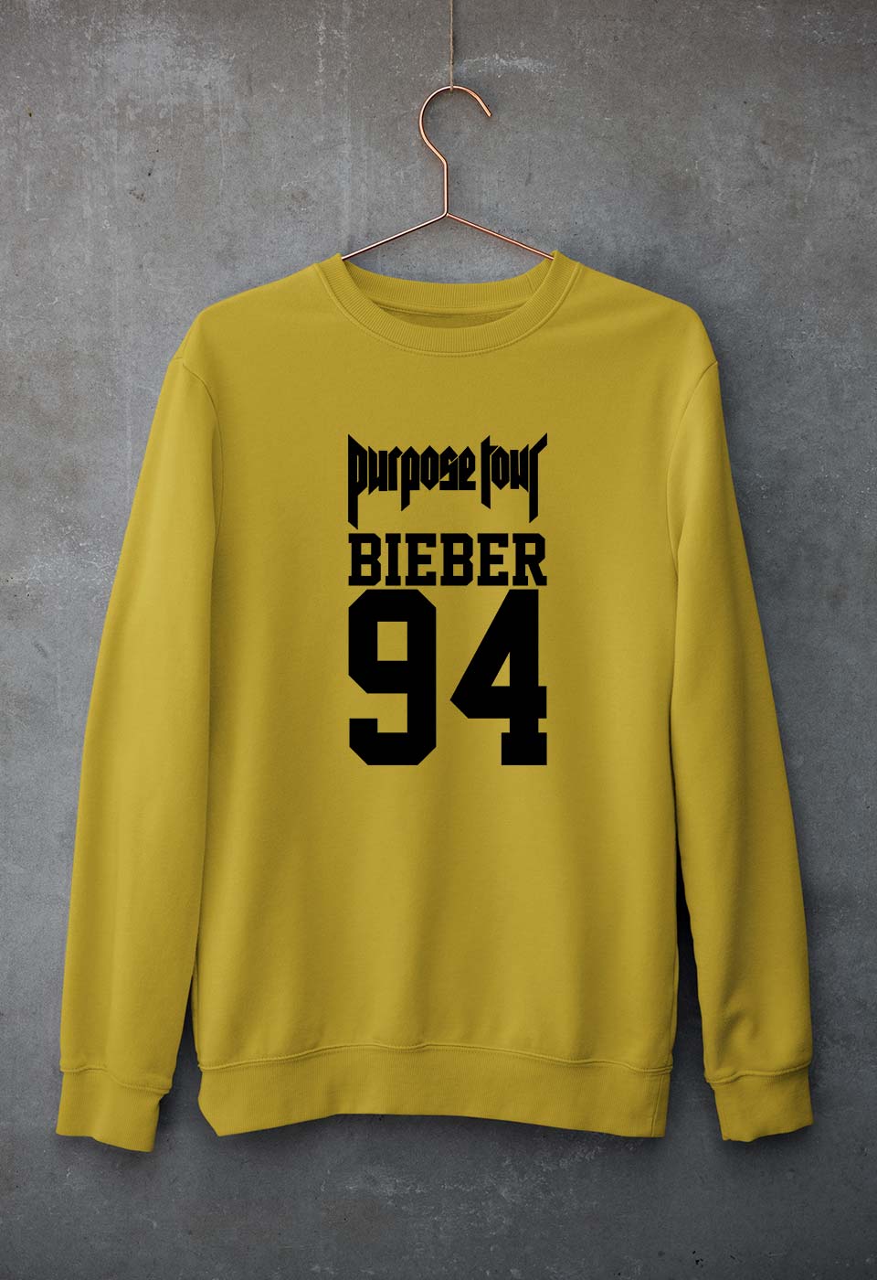 Purpose Tour Bieber Unisex Sweatshirt for Men/Women-Mustard Yellow-Ektarfa.online