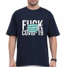 Load image into Gallery viewer, Fuck Covid Oversized T-Shirt for Men-Navy Blue-Ektarfa.online
