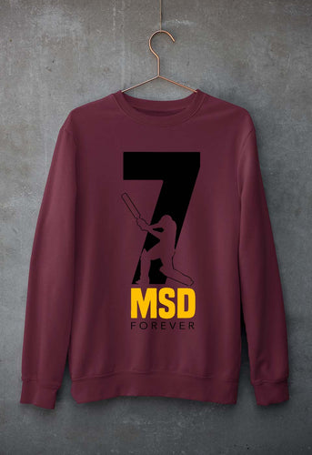 MS Dhoni (MSD) Unisex Sweatshirt for Men/Women-Maroon-Ektarfa.online