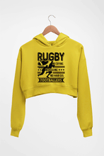Load image into Gallery viewer, Rugby Crop HOODIE FOR WOMEN-Mustard Yellow-Ektarfa.online
