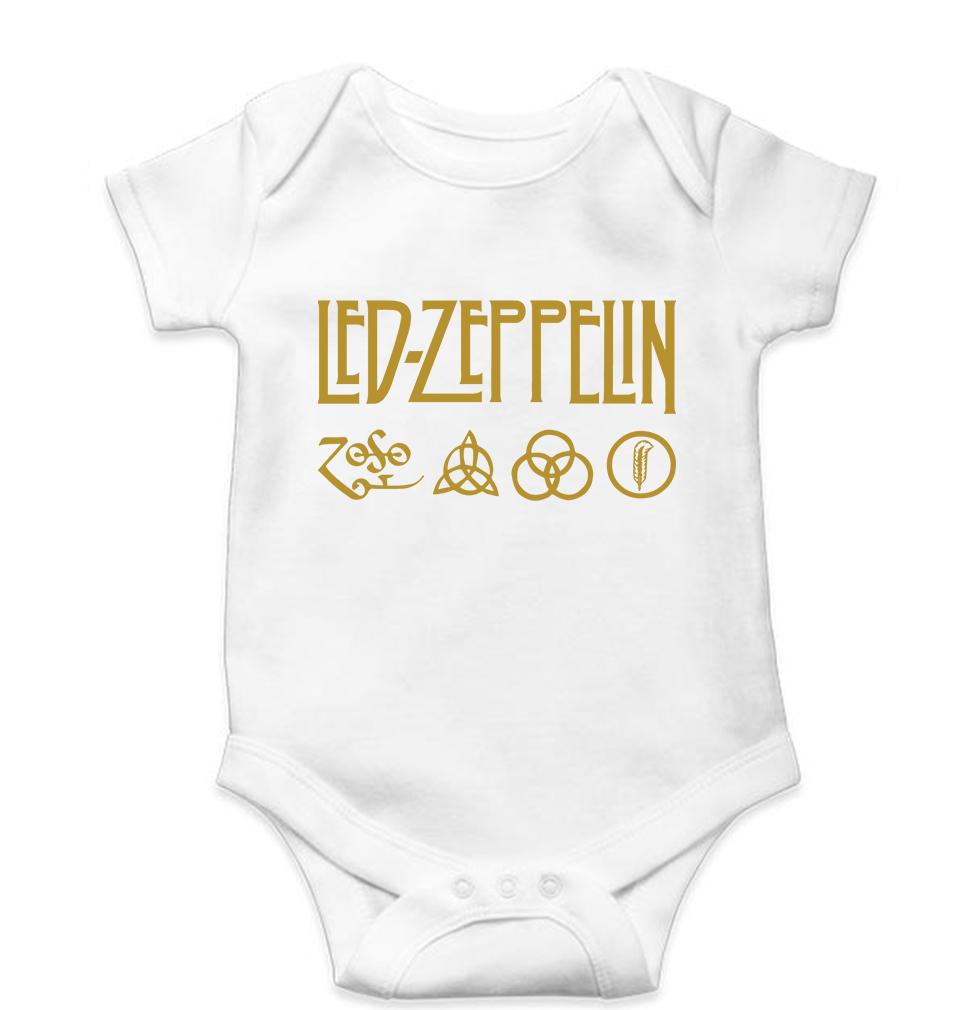 Led Zeppelin Kids Romper For Baby Boy/Girl-0-5 Months(18 Inches)-White-Ektarfa.online