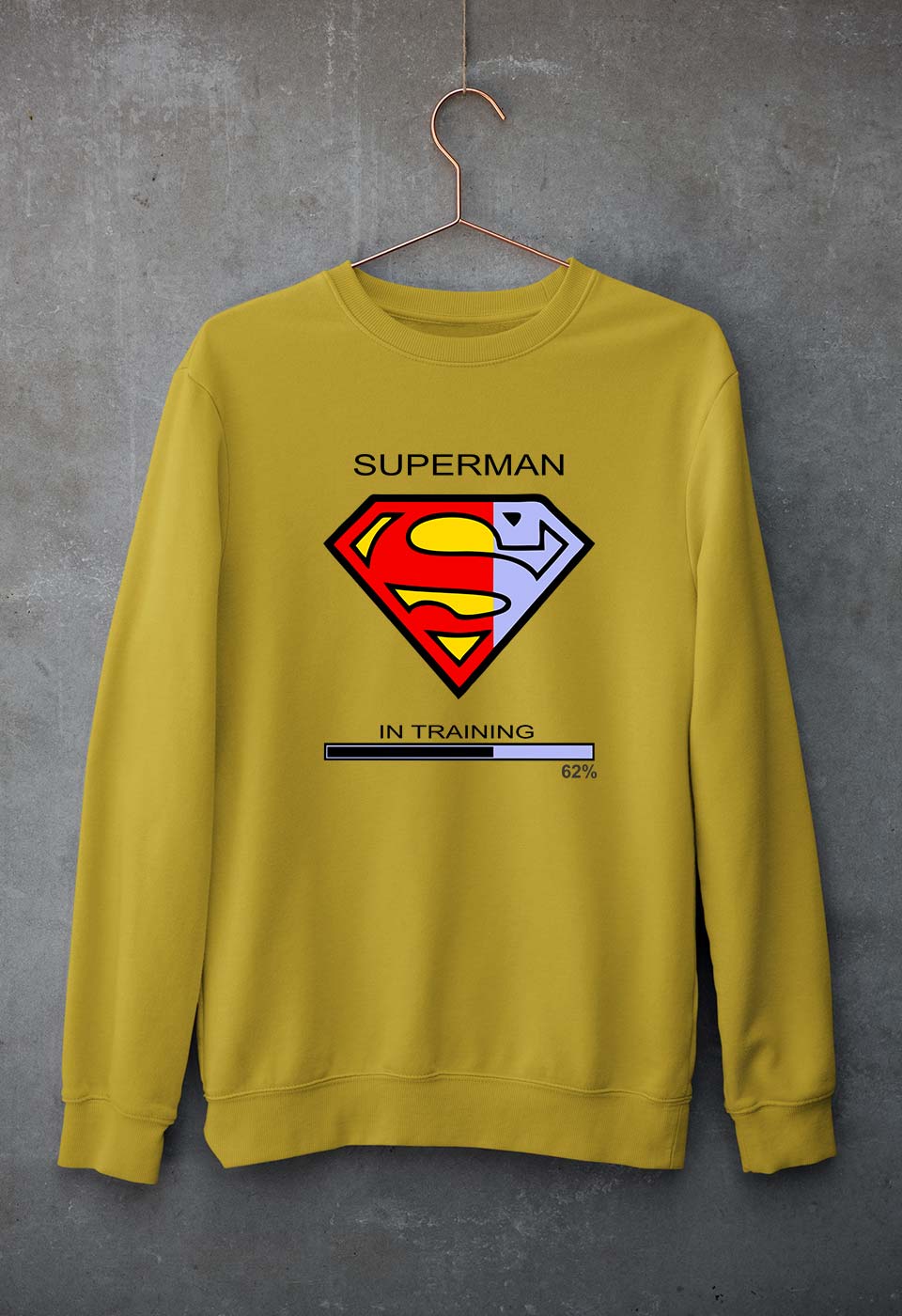 Superman Gym Unisex Sweatshirt for Men/Women-Mustard Yellow-Ektarfa.online