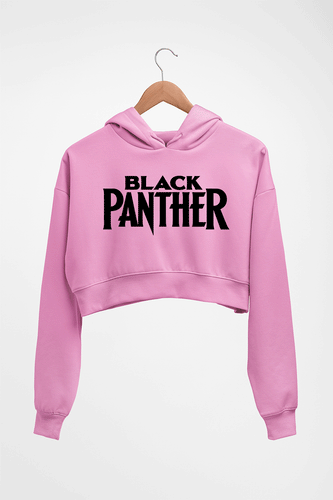 Black Panther Superhero Crop HOODIE FOR WOMEN-Light Baby Pink-Ektarfa.online