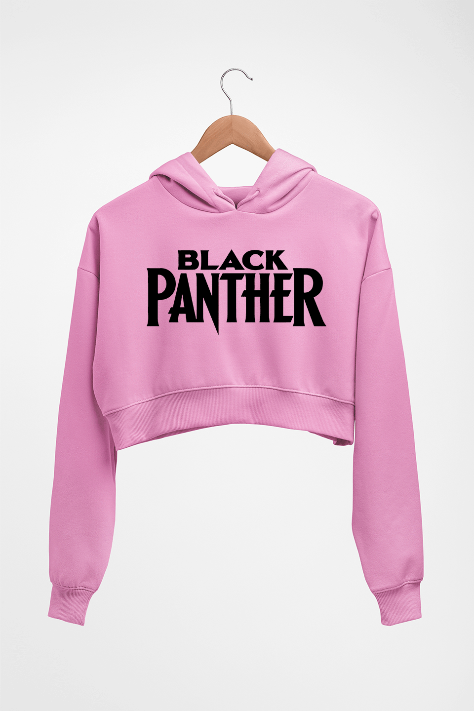 Black Panther Superhero Crop HOODIE FOR WOMEN-Light Baby Pink-Ektarfa.online