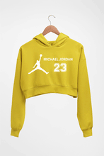 Load image into Gallery viewer, Michael Jordan Crop HOODIE FOR WOMEN-Mustard Yellow-Ektarfa.online
