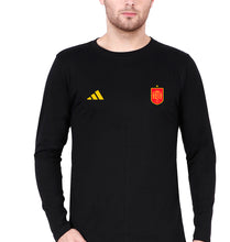 Load image into Gallery viewer, Spain Football Full Sleeves T-Shirt for Men-Black-Ektarfa.online
