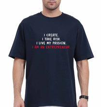Load image into Gallery viewer, Entrepreneur Oversized T-Shirt for Men-Navy Blue-Ektarfa.online
