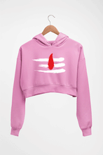 Load image into Gallery viewer, Shiva Tilak Crop HOODIE FOR WOMEN-Light Baby Pink-Ektarfa.online
