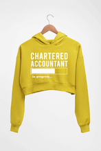 Load image into Gallery viewer, Chartered Accountants(CA) In Progress Crop HOODIE FOR WOMEN-Mustard Yellow-Ektarfa.online
