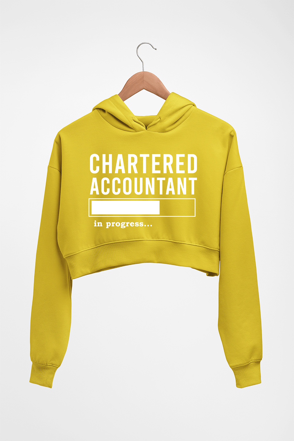 Chartered Accountants(CA) In Progress Crop HOODIE FOR WOMEN-Mustard Yellow-Ektarfa.online