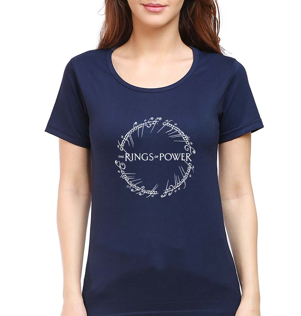 The Rings of Power T-Shirt for Women-Navy Blue-Ektarfa.online