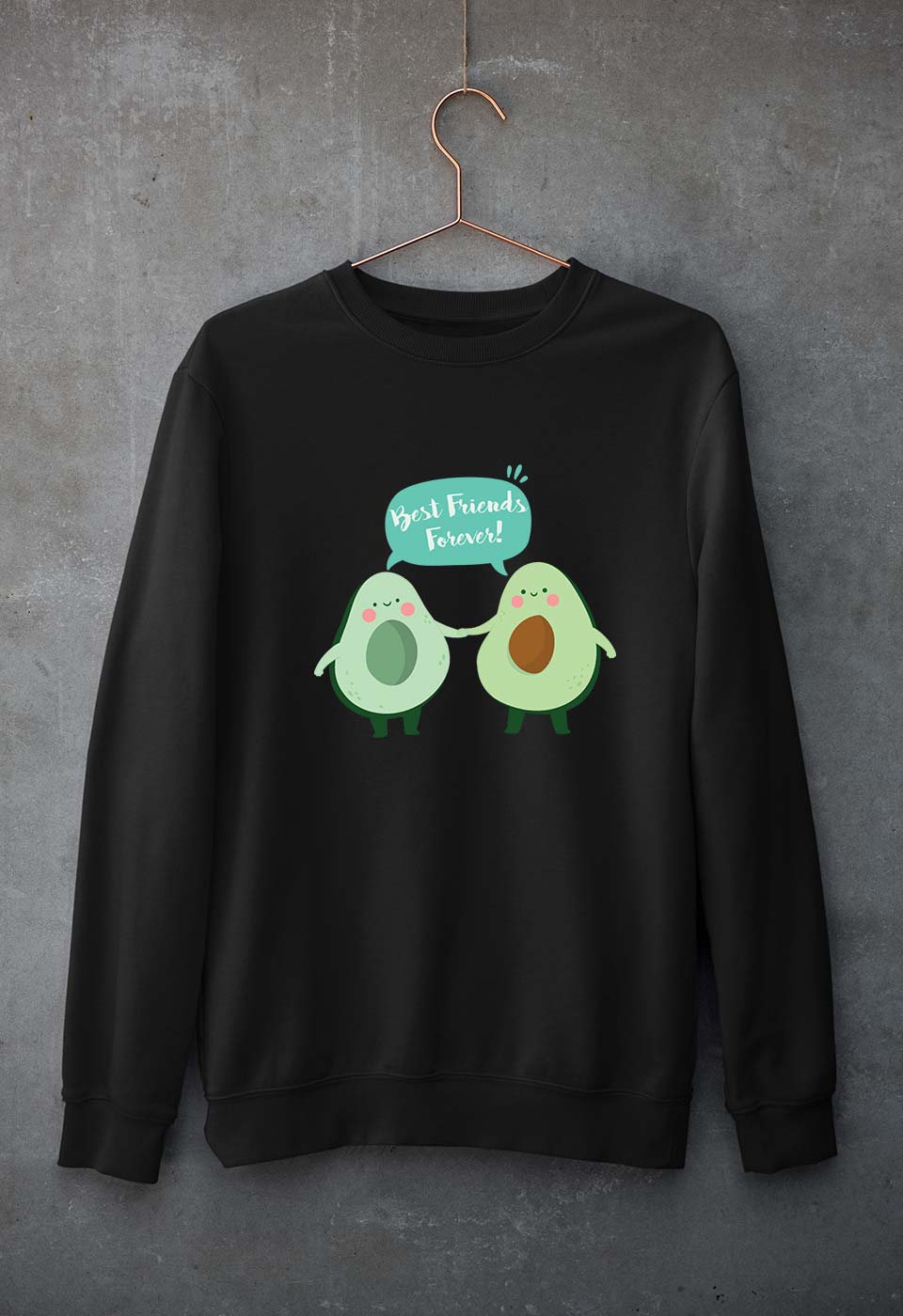 Avocado BFF Unisex Sweatshirt for Men/Women-Black-Ektarfa.online