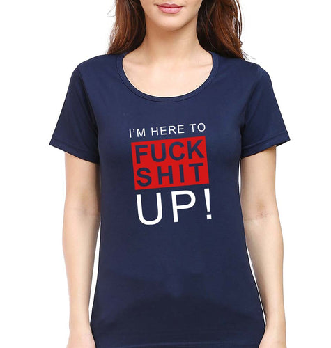 Fuck T-Shirt for Women-Navy Blue-Ektarfa.online