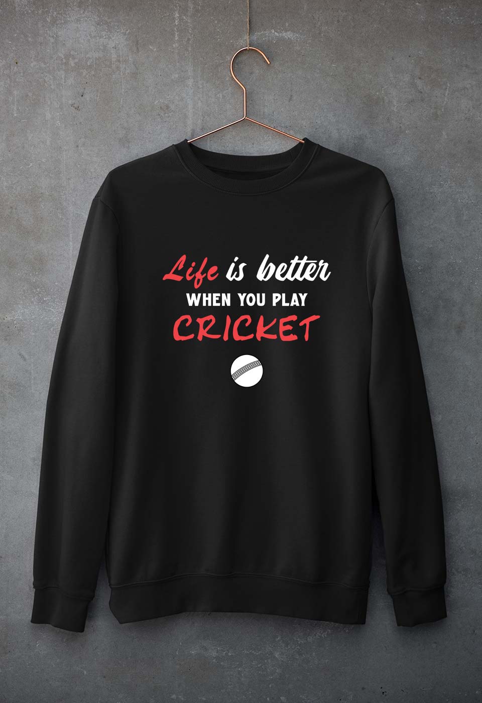 Play Cricket Unisex Sweatshirt for Men/Women-Black-Ektarfa.online