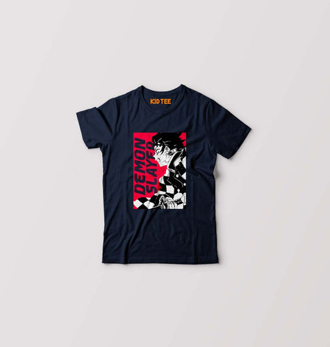 Demon Slayer Kids T-Shirt for Boy/Girl-Navy Blue-Ektarfa.online