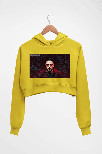 Badshah Crop HOODIE FOR WOMEN-Mustard Yellow-Ektarfa.online