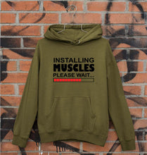 Load image into Gallery viewer, Installing Muscles Unisex Hoodie for Men/Women-Olive Green-Ektarfa.online
