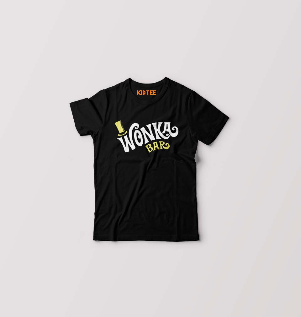 Wonka Bar Kids T-Shirt for Boy/Girl-Black-Ektarfa.online