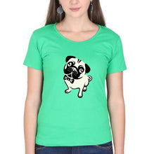 Load image into Gallery viewer, Pug Dog T-Shirt for Women-Flag Green-Ektarfa.online
