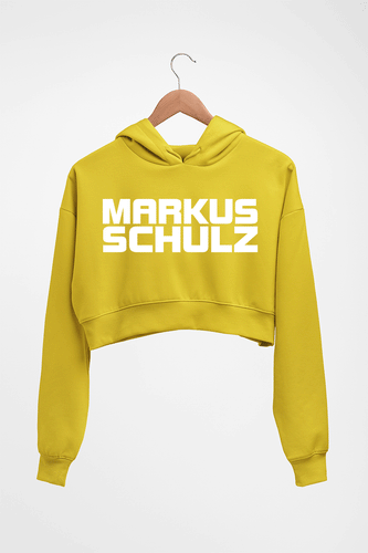 Markus Schulz Crop HOODIE FOR WOMEN-Mustard Yellow-Ektarfa.online