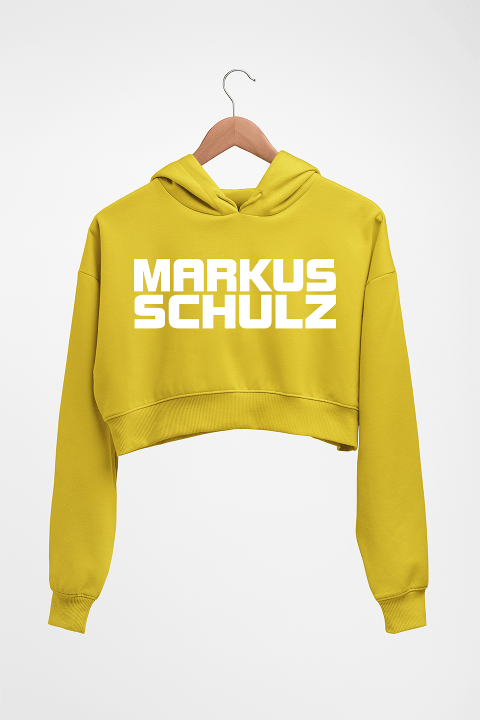 Markus Schulz Crop HOODIE FOR WOMEN-Mustard Yellow-Ektarfa.online