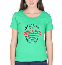 Load image into Gallery viewer, Varsity Brooklyn NYC T-Shirt for Women-Flag Green-Ektarfa.online
