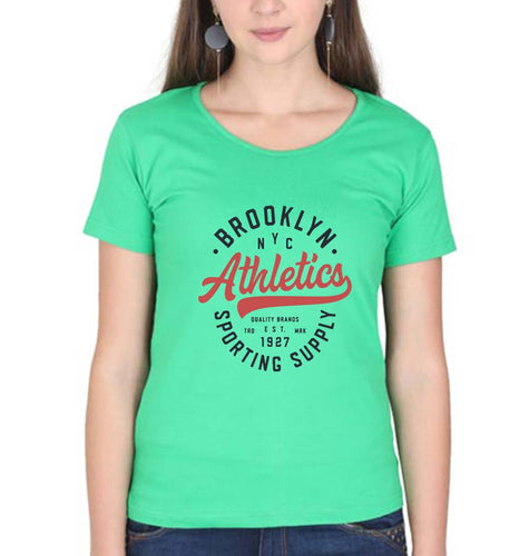Varsity Brooklyn NYC T-Shirt for Women-Flag Green-Ektarfa.online