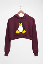 Load image into Gallery viewer, Linux Crop HOODIE FOR WOMEN-Maroon-Ektarfa.online
