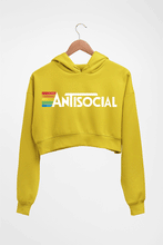 Load image into Gallery viewer, AntiSocial Crop HOODIE FOR WOMEN-Mustard Yellow-Ektarfa.online
