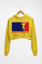 Load image into Gallery viewer, Gym Funny Crop HOODIE FOR WOMEN-Mustard Yellow-Ektarfa.online
