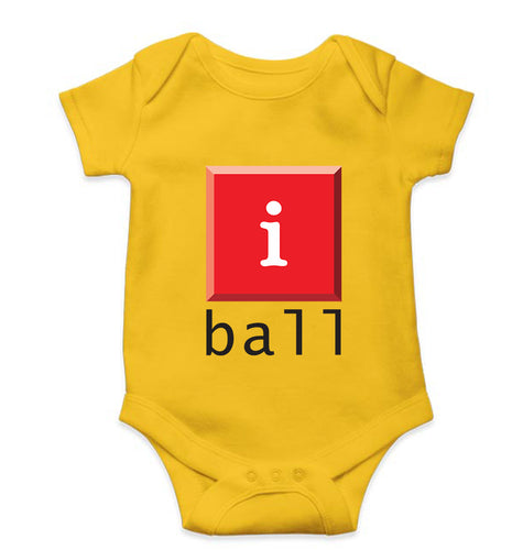 I Ball Kids Romper For Baby Boy/Girl-Yellow-Ektarfa.online