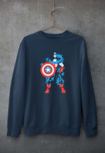 Load image into Gallery viewer, Captain America Superhero Unisex Sweatshirt for Men/Women-Navy Blue-Ektarfa.online
