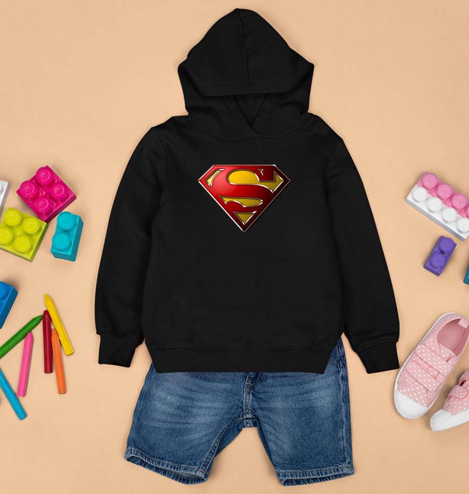 Superman Superhero Kids Hoodie for Boy/Girl-Black-Ektarfa.online