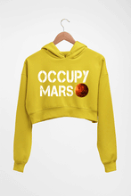 Load image into Gallery viewer, Occupy Mars Elon Musk Crop HOODIE FOR WOMEN-Mustard Yellow-Ektarfa.online
