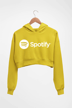 Load image into Gallery viewer, Spotify Crop HOODIE FOR WOMEN-Mustard yellow-Ektarfa.online
