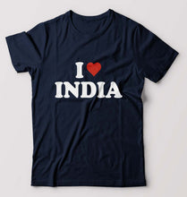 Load image into Gallery viewer, I Love India T-Shirt for Men-Navy Blue-Ektarfa.online
