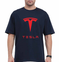 Load image into Gallery viewer, Tesla Oversized T-Shirt for Men-Navy Blue-Ektarfa.online
